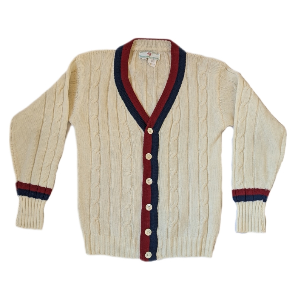 Vintage 1950s Abercrombie & Fitch Wintuk Orlon Cableknit Cardigan Sweater Small